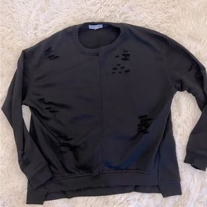 Black Allie Rae distressed sweatshirt.